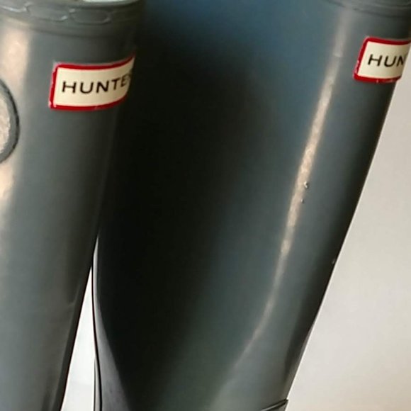 Hunter Gray Original Tall Gloss Rain Boots 7 - Picture 11 of 11